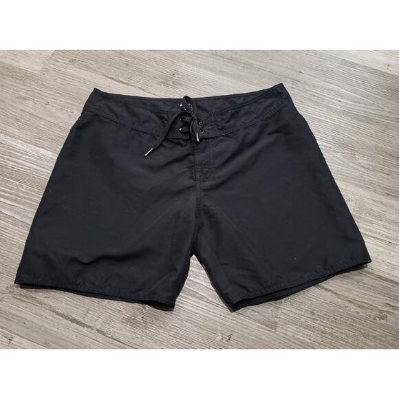 Oakley Black Tie Front Swim Shorts Bathing Bottoms Board Shorts Trunks - Picture 7 of 7